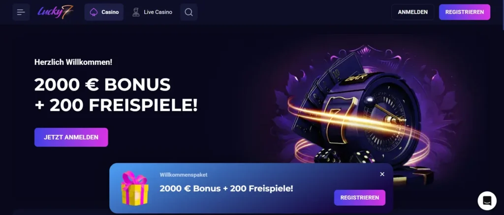 Screenshot vom Lucky7even Casino